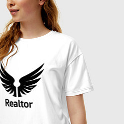 Футболка оверсайз женская Крылатый риелтор, цвет: белый — фото 2
