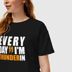 Футболка оверсайз женская Thunder in, цвет: черный — фото 2