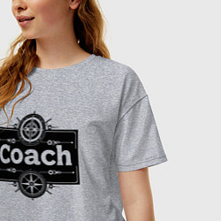 Футболка оверсайз женская Коуч стимпанк, цвет: меланж — фото 2