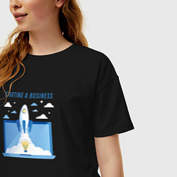 Футболка оверсайз женская Starting a business, цвет: черный — фото 2