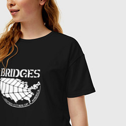 Футболка оверсайз женская Bridges logo, цвет: черный — фото 2