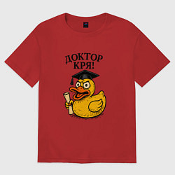 Футболка оверсайз женская Доктор кря - утка выпускник, цвет: красный