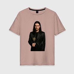 Футболка оверсайз женская Bones с тростью, цвет: пыльно-розовый