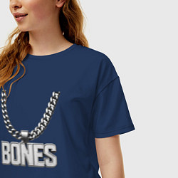 Футболка оверсайз женская Цепь Bones, цвет: тёмно-синий — фото 2