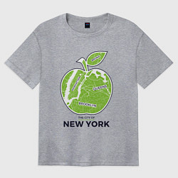 Футболка оверсайз женская Сity of New York, цвет: меланж