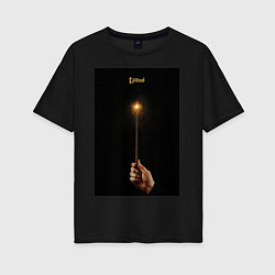 Футболка оверсайз женская Lumos - заклинание, цвет: черный