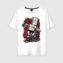 Футболка оверсайз женская Барт с татуировками, цвет: белый