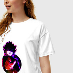Футболка оверсайз женская Anime Mob Psycho 100 Shigeo, цвет: белый — фото 2