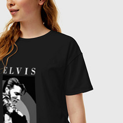 Футболка оверсайз женская Elvis Presley king of rock and roll, цвет: черный — фото 2