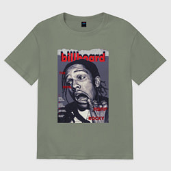 Футболка оверсайз женская Asap Rocky billboard, цвет: авокадо