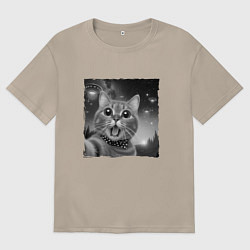 Женская футболка оверсайз Кот селфи