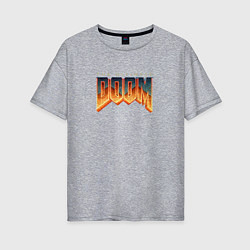Футболка оверсайз женская Doom ultimate logo, цвет: меланж