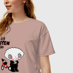 Футболка оверсайз женская Пила Стьюи, цвет: пыльно-розовый — фото 2