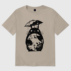 Футболка оверсайз женская Тоторо Мэй Сацуки котобус, цвет: миндальный