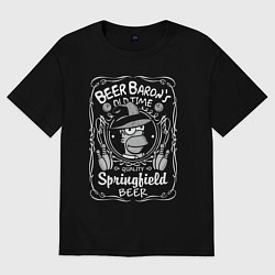 Футболка оверсайз женская Homer beer baron, цвет: черный