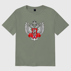 Футболка оверсайз женская Федерация бокса России - логотип, цвет: авокадо