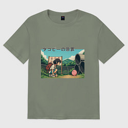 Футболка оверсайз женская Встреча с Такопи, цвет: авокадо
