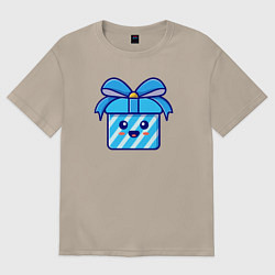 Футболка оверсайз женская Весёлый подарочек, цвет: миндальный