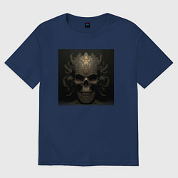 Футболка оверсайз женская Готический череп, цвет: тёмно-синий