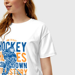 Футболка оверсайз женская Хоккеист, цвет: белый — фото 2
