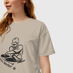 Футболка оверсайз женская Люблю диджеинг, цвет: миндальный — фото 2