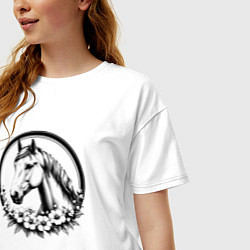 Футболка оверсайз женская Шепот гривы, цвет: белый — фото 2