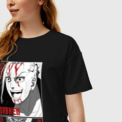 Футболка оверсайз женская Токийские мстители Дракен и Такимичи, цвет: черный — фото 2