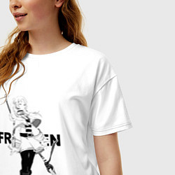 Футболка оверсайз женская Frieren - эльфийка, цвет: белый — фото 2