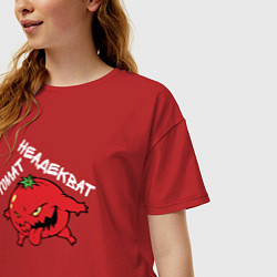 Футболка оверсайз женская Томат неадекват, цвет: красный — фото 2