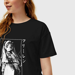 Футболка оверсайз женская Фрирен - old poster, цвет: черный — фото 2