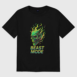 Футболка оверсайз женская Режим зверя, цвет: черный