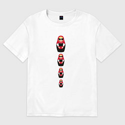 Футболка оверсайз женская Matryoshka dolls, цвет: белый