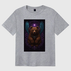 Футболка оверсайз женская Духовный медведь, цвет: меланж
