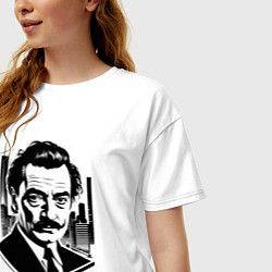 Футболка оверсайз женская Сальвадор Дали в городском стиле, цвет: белый — фото 2