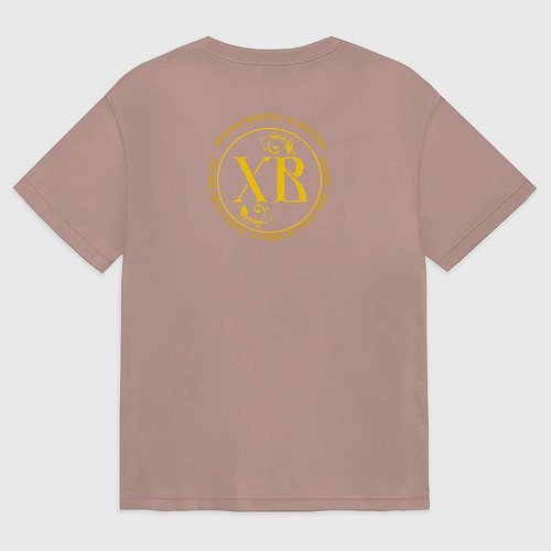 Женская футболка оверсайз Христос воскресе желтый узор / Пыльно-розовый – фото 2