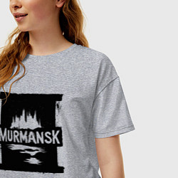 Футболка оверсайз женская Мурманск в стрит-арт стиле, цвет: меланж — фото 2