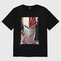 Футболка оверсайз женская Блич Ичиго Куросаки в маске, цвет: черный