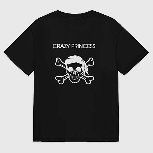 Женская футболка оверсайз Crazy princess / Черный – фото 2