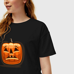Футболка оверсайз женская Smile halloween, цвет: черный — фото 2
