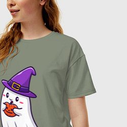 Футболка оверсайз женская Добрый призрак, цвет: авокадо — фото 2