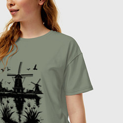 Футболка оверсайз женская Голландская идиллия, цвет: авокадо — фото 2