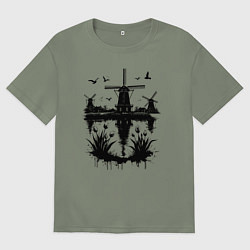 Женская футболка оверсайз Голландская идиллия