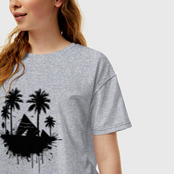 Футболка оверсайз женская Тени вечности Египта, цвет: меланж — фото 2