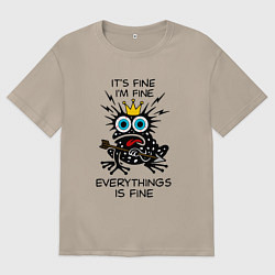 Футболка оверсайз женская Стрела судьбы - мем с царевной лягушкой, цвет: миндальный