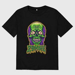 Футболка оверсайз женская Evil zombie, цвет: черный