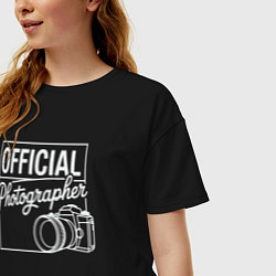 Футболка оверсайз женская Официальный фотограф, цвет: черный — фото 2