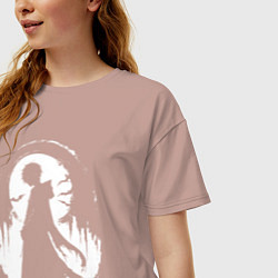 Футболка оверсайз женская Аниме гот, цвет: пыльно-розовый — фото 2