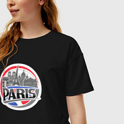 Футболка оверсайз женская Город Париж, цвет: черный — фото 2