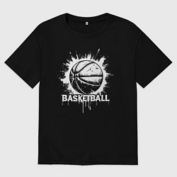 Футболка оверсайз женская Basketball взрыв энергии, цвет: черный