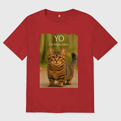 Футболка оверсайз женская Yo - Im Munchkin, цвет: красный